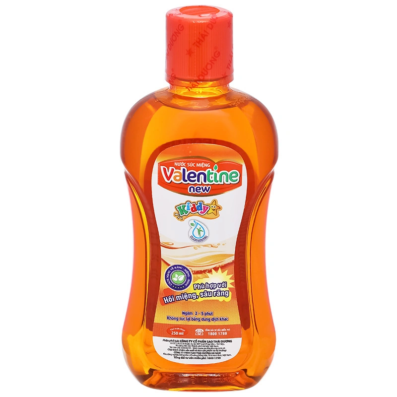 Nước súc miệng Valentine Kiddy ngừa hôi miệng, giảm nhiệt miệng chai 250ml - 1